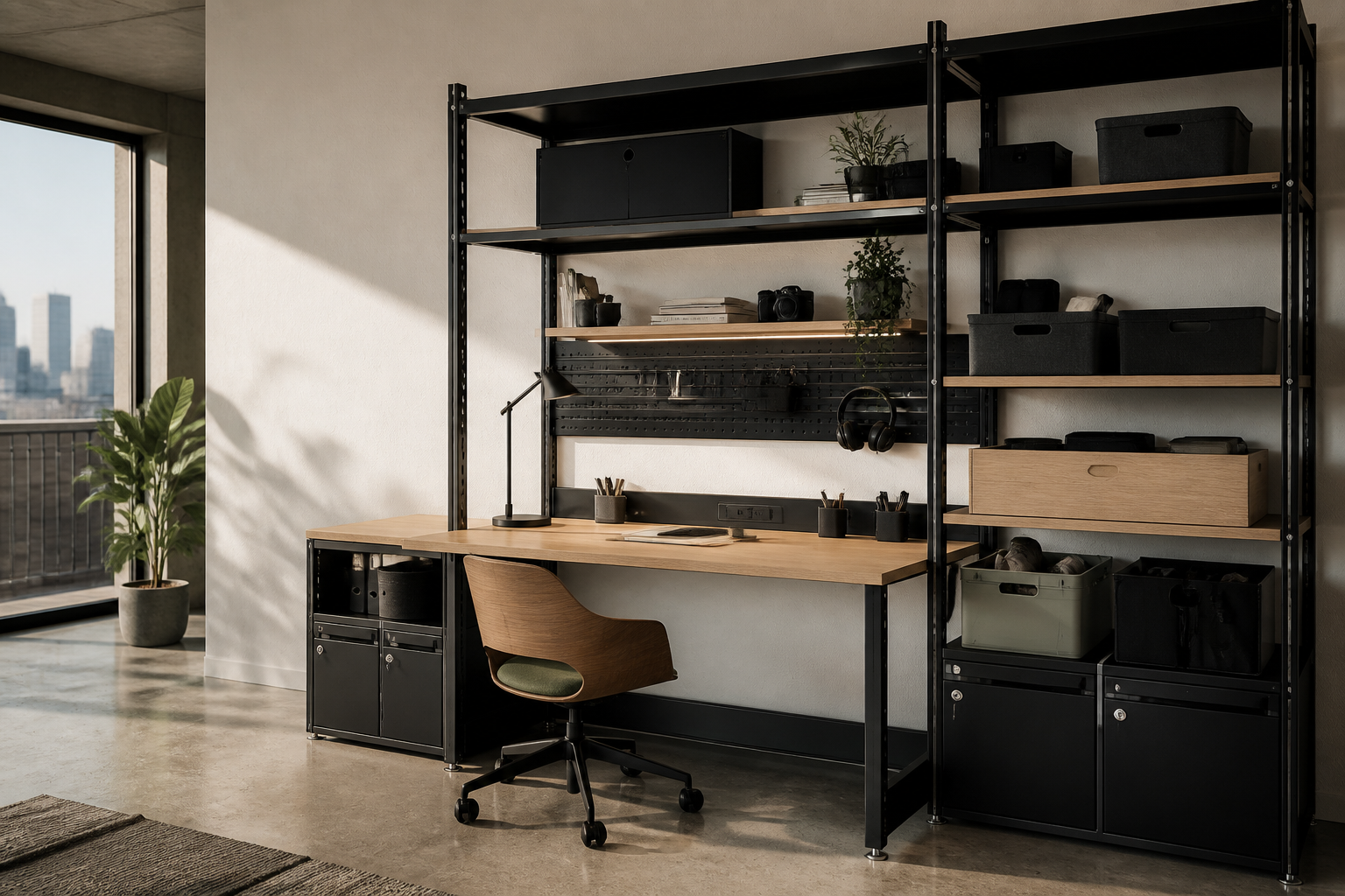 Illustrative modular home studio system
